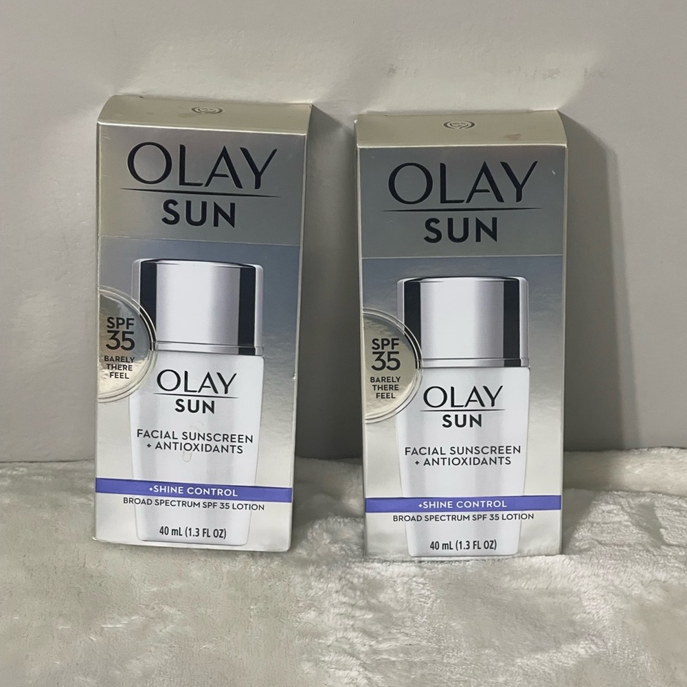 2 boxes Olay Sun Facial Sunscreen SPF 35 Sun Shine Control Lotion 1.3 oz Expired
